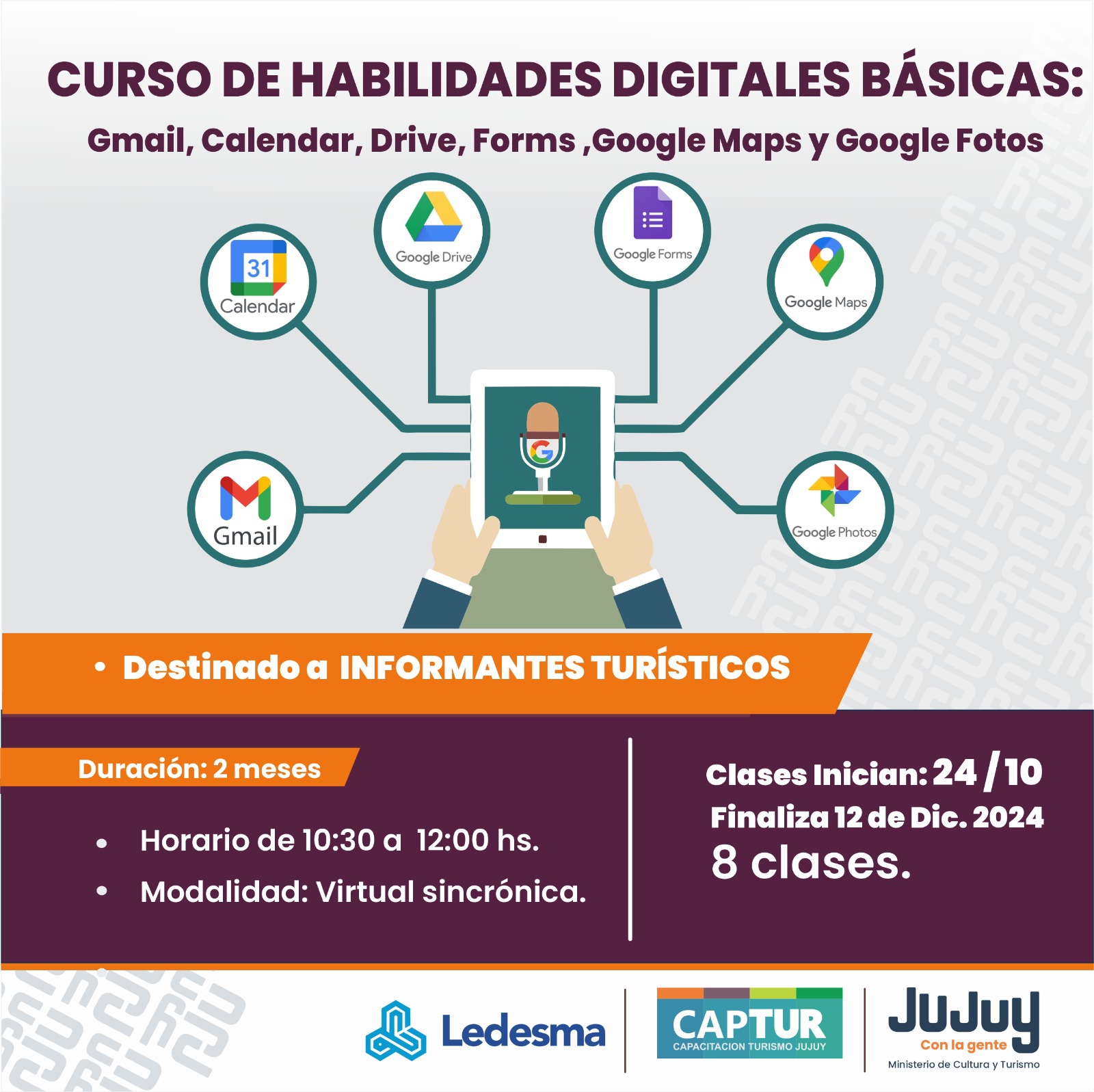 Curso de Habilidades Digitales Básicas: Gmail, Calendar, Drive, Forms y Google Maps y Google Fotos